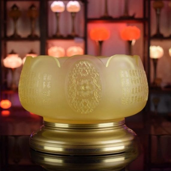 Bat Huong Bat Nhang Phung Thien Luu Ly Bao Tuong In Tam Kinh De Dong Vang CAO CAP Duong Kinh 23cm 1