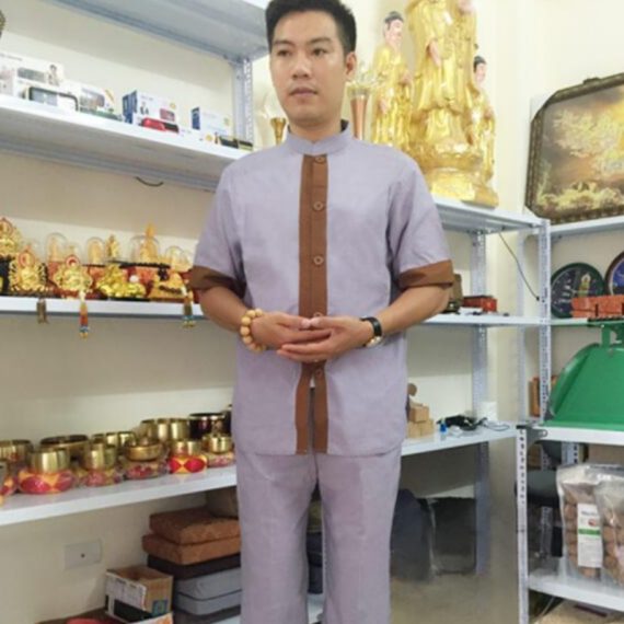 Bo Quan Ao Cu Sy Nam Tay Ngan Mau Xam Size M L XL 1
