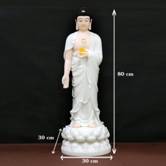 Tuong Bon Su Thich Ca Lien Hoa Ngoi Dai Sen Son Hoa Tiet Bang Bot Da Cao 40cm 5