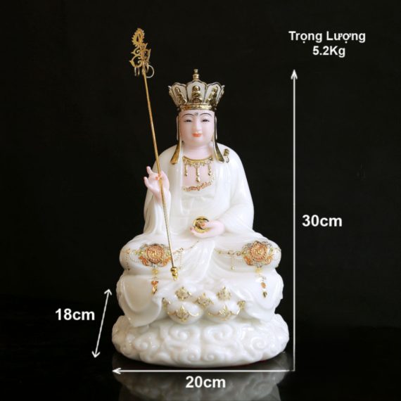 Tuong Dia Tang Bo Tat Ao Trang Vien Hoa Ngoi De May Bang Bot Da Cao 30cm 3