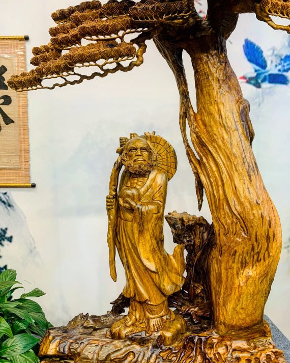 Tượng gỗ Đạt Ma sư tổ đẹp bằng gỗ bách xanh Mộc Châu