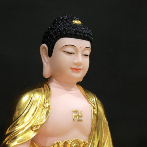 Tuong Phat Thich Ca Ngoi Dai Sen Bang Bot Da Dat Vang 998 Cao 40cm 2