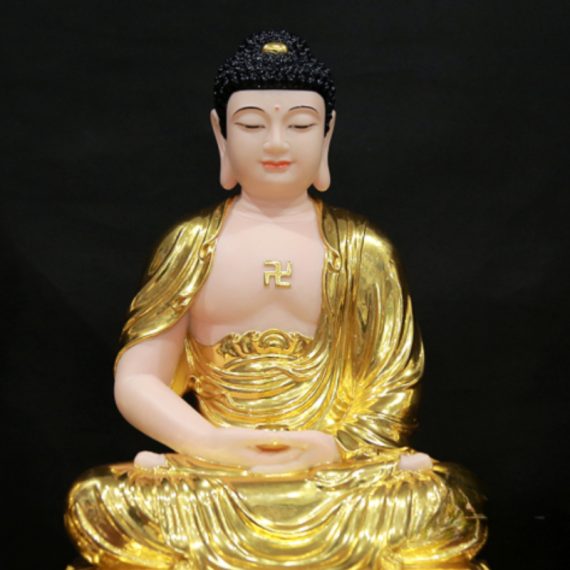 Tuong Phat Thich Ca Ngoi Dai Sen Bang Bot Da Dat Vang 998 Cao 40cm 3