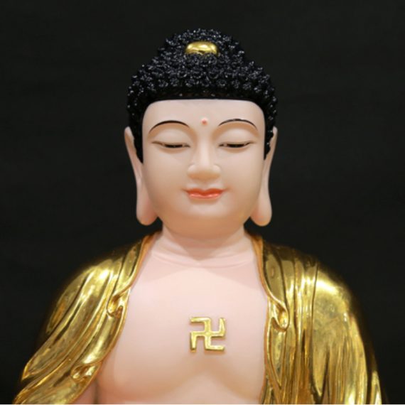 Tuong Phat Thich Ca Ngoi Dai Sen Bang Bot Da Dat Vang 998 Cao 40cm 6