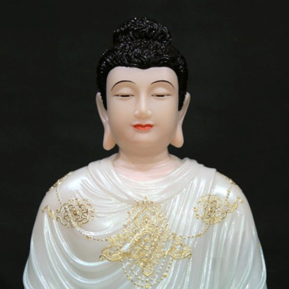 Tuong Phat Thich Ca Thanh Dao Ngoi Tinh Tam Bang Bot Da Cam Thach Cao 48cm 3