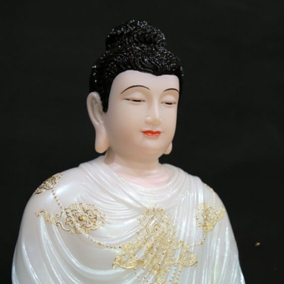 Tuong Phat Thich Ca Thanh Dao Ngoi Tinh Tam Bang Bot Da Cam Thach Cao 48cm 4